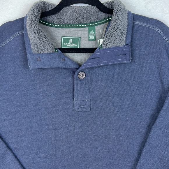 G.H. Bass Men’s Pullover Sweater Blue Size Large NWT - Picture 3 of 11